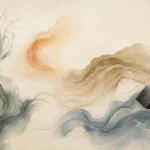 Abstract interpretation of Wood, Fire, Earth, Metal, and Water as interconnected natural movements.